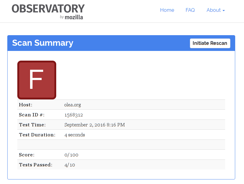 results of scan summary